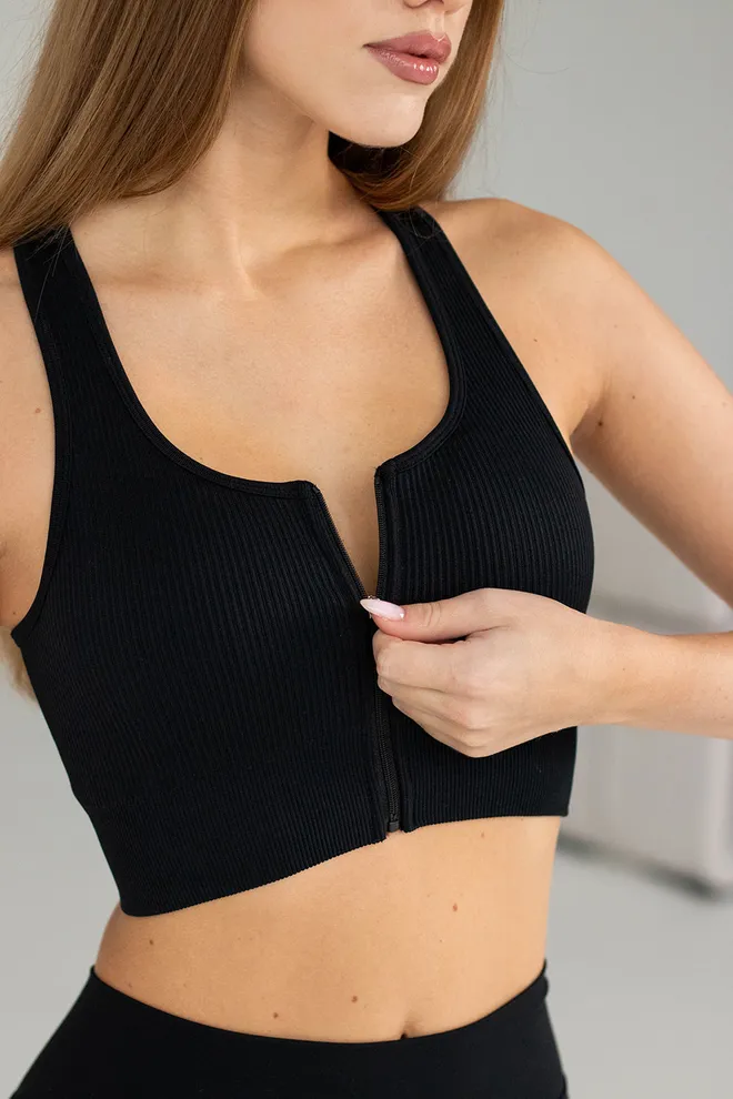 Топ-борцовка на молнии FLEX TOP «Zip-Up Active» Flexit (black), черный