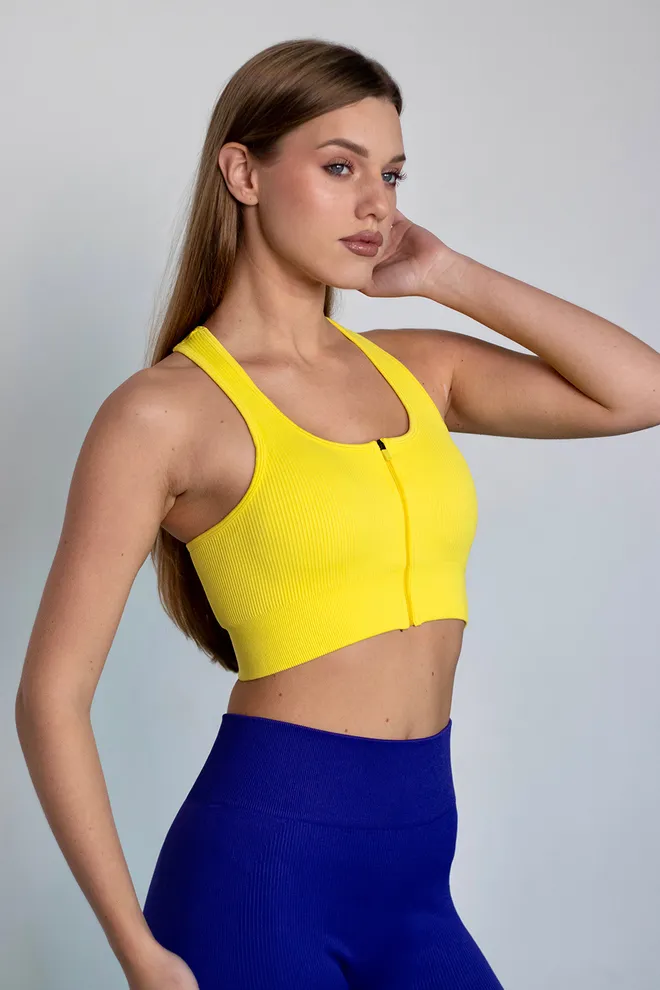 Топ-борцовка на молнии FLEX TOP «Zip-Up Active» Flexit (cold lemon), желтый