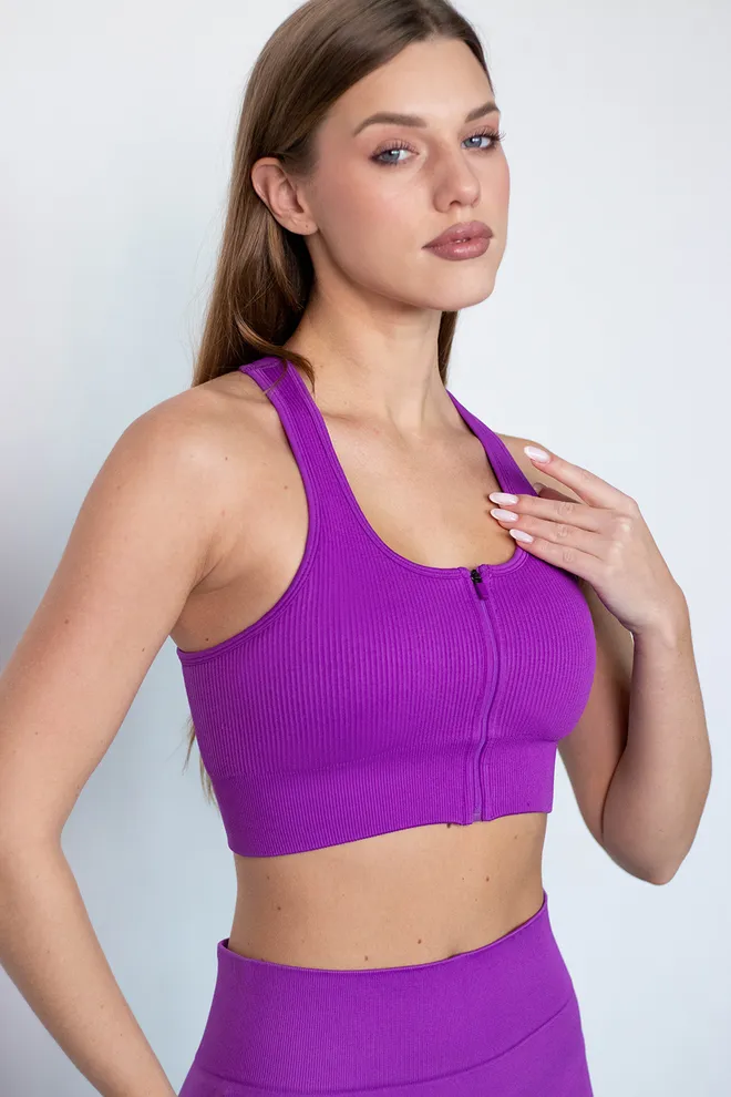 Топ-борцовка на молнии FLEX TOP «Zip-Up Active» Flexit (dark purple), фиолетовый