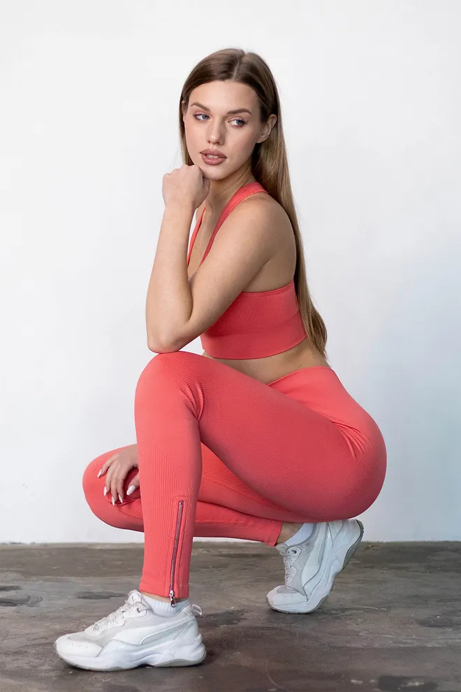 Леггинсы с молниями FLEXING LEGGINS «Urban Chic» Flexit (coral), оранжевый