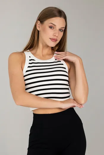Кроп-топ в полоску FLEX TOP «Strip» Flexit (white/black), белый/черный Кроп-топ в полоску FLEX TOP «Strip» Flexit (white/black), белый/черный