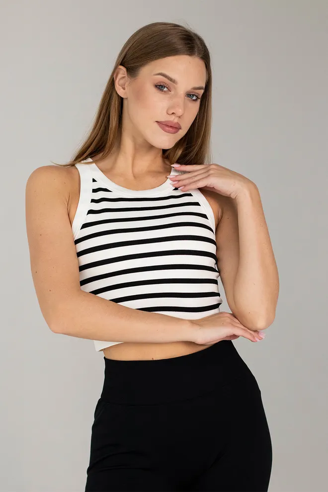 Кроп-топ в полоску FLEX TOP «Strip» Flexit (white/black), белый/черный