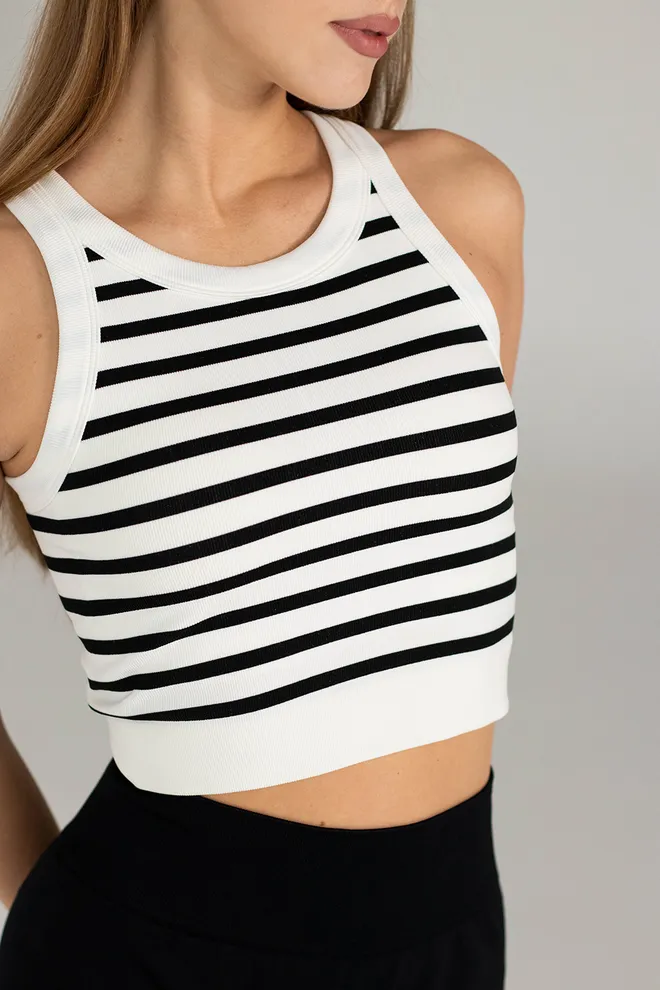 Кроп-топ в полоску FLEX TOP «Strip» Flexit (white/black), белый/черный