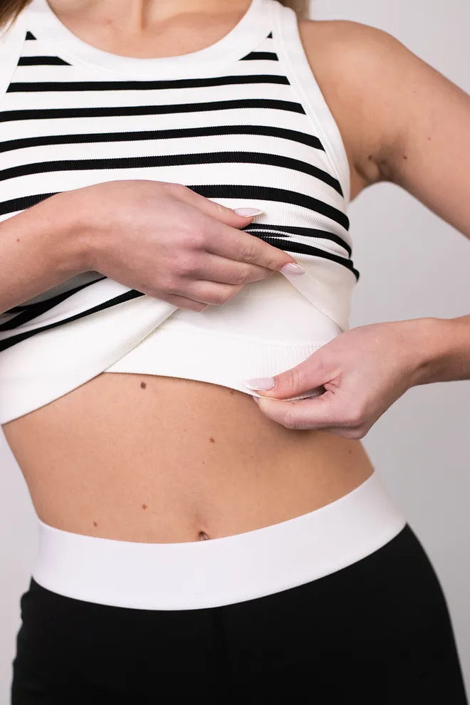 Кроп-топ в полоску FLEX TOP «Strip» Flexit (white/black), белый/черный