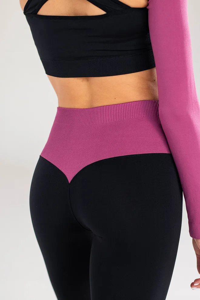 Леггинсы с push-up эффектом FLEXING LEGGINGS GLAM Flexit (black/domsor), черный/розовый