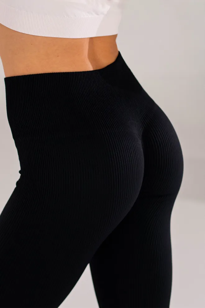Леггинсы в рубчик FLEXING LEGGINGS POWER Flexit (black), черный