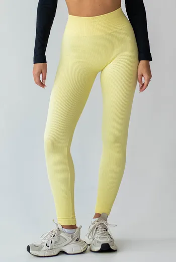 Леггинсы в рубчик FLEXING LEGGINGS POWER Flexit (lemon grass), желтый Леггинсы в рубчик FLEXING LEGGINGS POWER Flexit (lemon grass), желтый