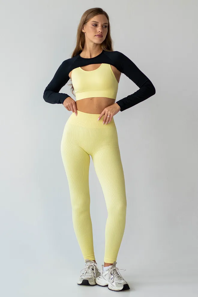Леггинсы в рубчик FLEXING LEGGINGS POWER Flexit (lemon grass), желтый
