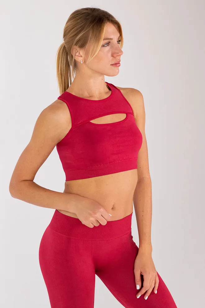 Майка с вырезом FLEX TOP ENERGY Flexit (winterberry), красный