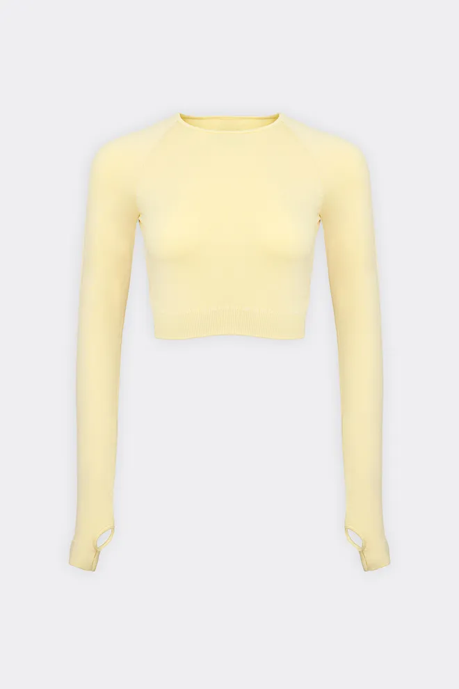 Укороченный лонгслив FLEX ACTIVE Flexit (lemon grass), желтый