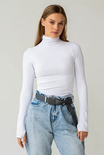 Водолазка в рубчик FLEX POWER Flexit (white), белый Водолазка в рубчик FLEX POWER Flexit (white), белый