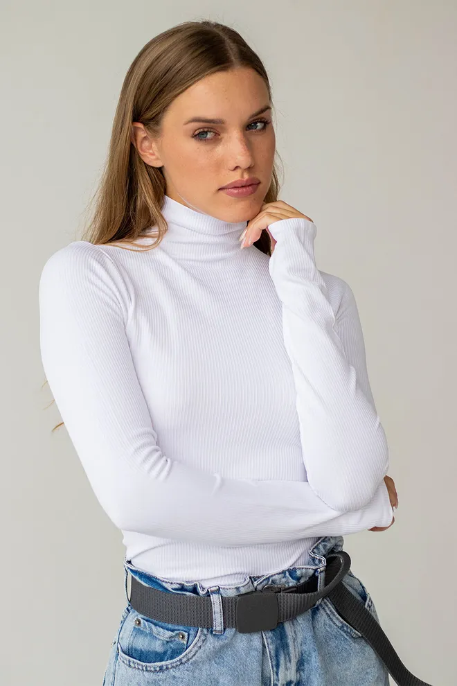 Водолазка в рубчик FLEX POWER Flexit (white), белый