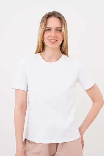 Женская хлопковая футболка GIULIA CLASSIC 4802/010 (white), белый