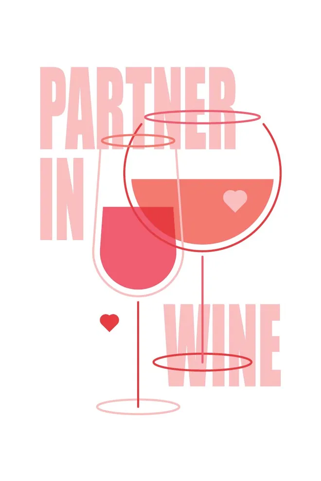 Футболка женская с надписью "Partner in wine" T-SHIRT WOMEN UNIQUE PRINT 4802/010 (white W00013), белый