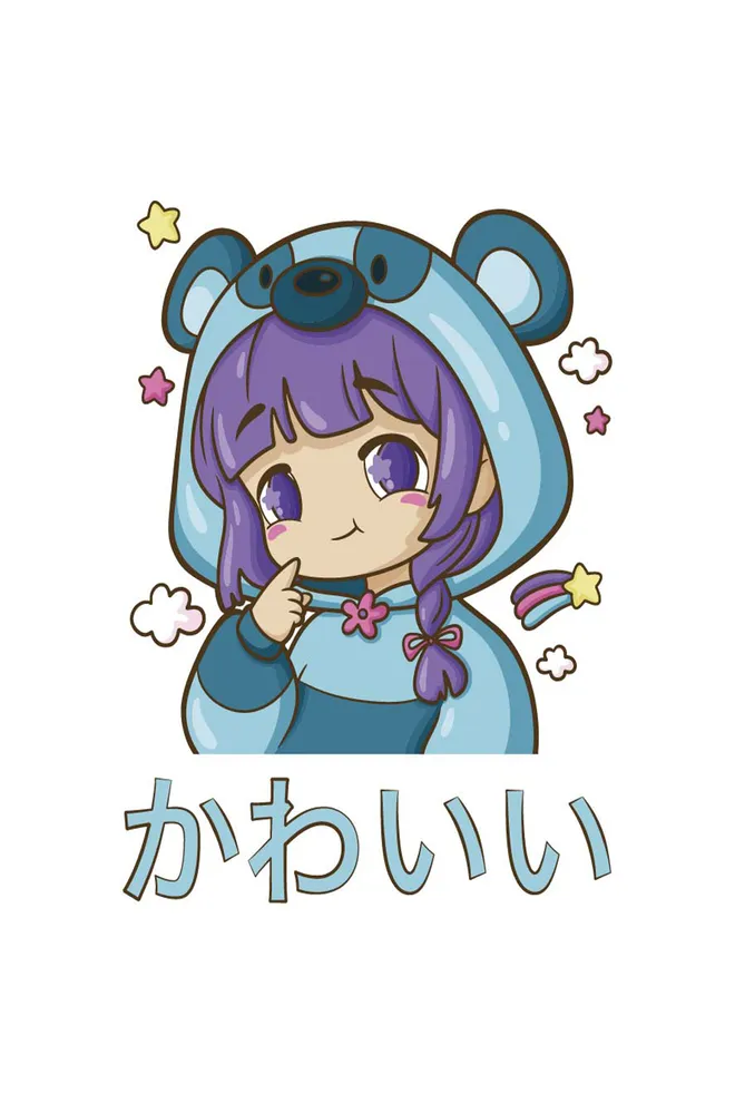 Футболка женская с рисунком "Аниме" T-SHIRT WOMEN UNIQUE PRINT 4802/010 (white W00059), белый