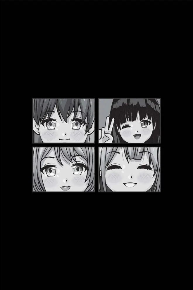 Футболка женская с принтом "Аниме" T-SHIRT WOMEN UNIQUE PRINT 4802/010 (black W00060), черный