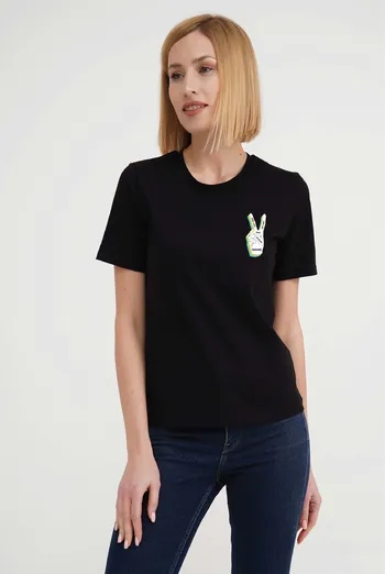 Футболка женская с надписью "Ukraine" T-SHIRT WOMEN UNIQUE PRINT 4802/010 (black W00020), черный Футболка женская с надписью "Ukraine" T-SHIRT WOMEN UNIQUE PRINT 4802/010 (black W00020), черный