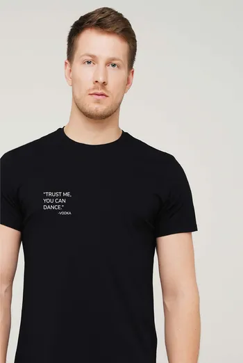 Футболка с принтом «Trust me, you can dance» T-SHIRT MEN UNIQUE PRINT 4601/010, black M00041 черный