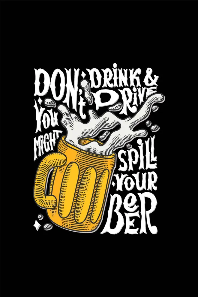 Футболка з принтом "Beer" T-SHIRT MEN UNIQUE PRINT 4601/010 black M00049, чорний