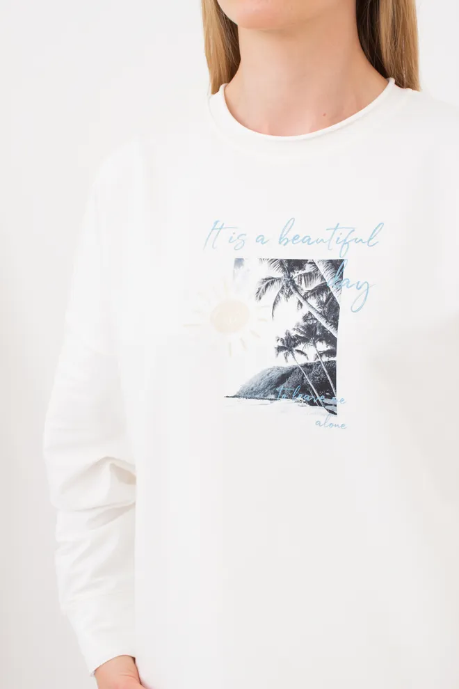 Женский свитшот STREET STYLE 4420/180 Giulia (milk), белый