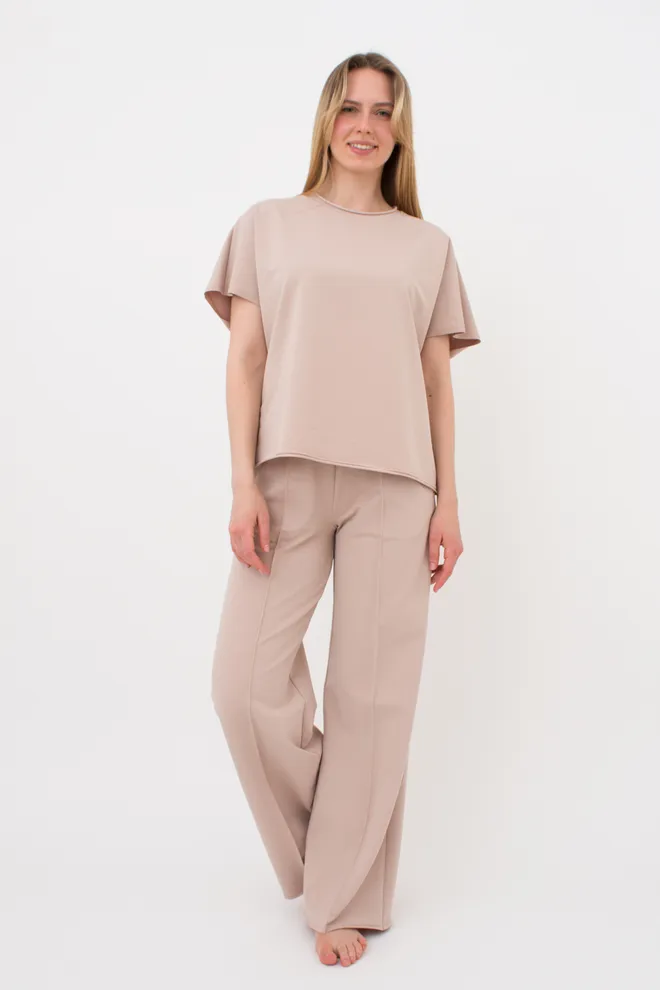 Женская футболка-кимоно из хлопка STREET STYLE 4814/180 Giulia (nudе), бежевый