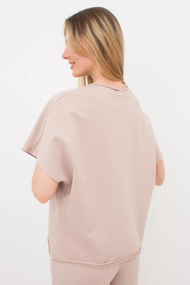 Женская футболка-кимоно из хлопка STREET STYLE 4814/180 Giulia (nudе), бежевый