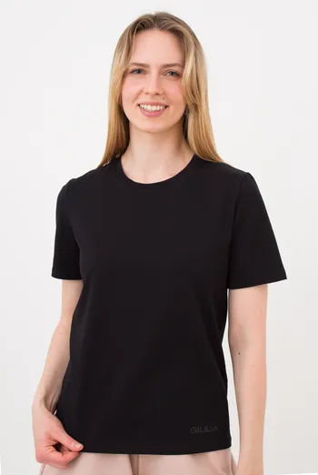Женская хлопковая футболка GIULIA CLASSIC 4802/010 (black), черный