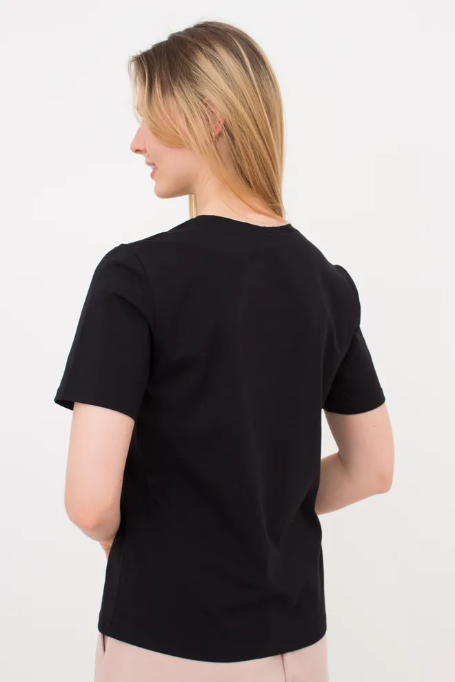 Женская хлопковая футболка GIULIA CLASSIC 4802/010 (black), черный