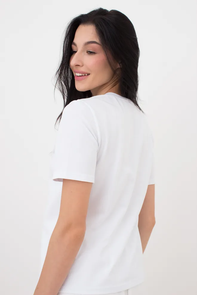 Женская футболка с принтом T-shirt print 4802/60 Giulia (white/palm), белый