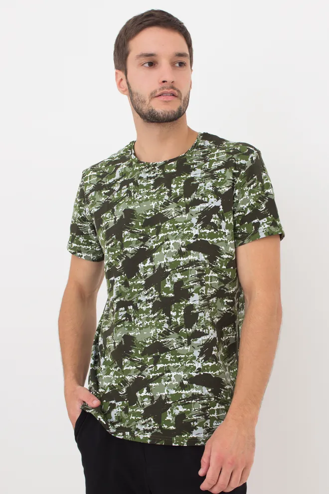 Футболка мужская Adam 49/409/010 Giulia (camouflage khaki), зелёный