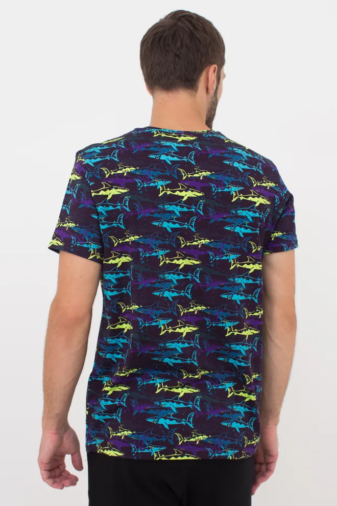 Футболка мужская Adam 49/409/010 Giulia (purple/shark), фиолетовый