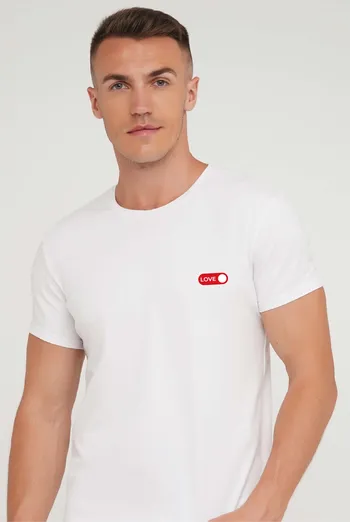 Футболка с надписью "LOVE" T-SHIRT MEN UNIQUE PRINT 4601/010, white M00022 (белый)