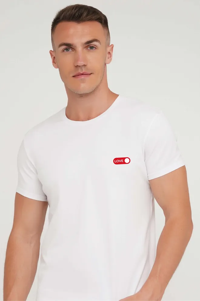 Футболка з написом "LOVE" T-SHIRT MEN UNIQUE PRINT 4601/010, white M00022 (білий)