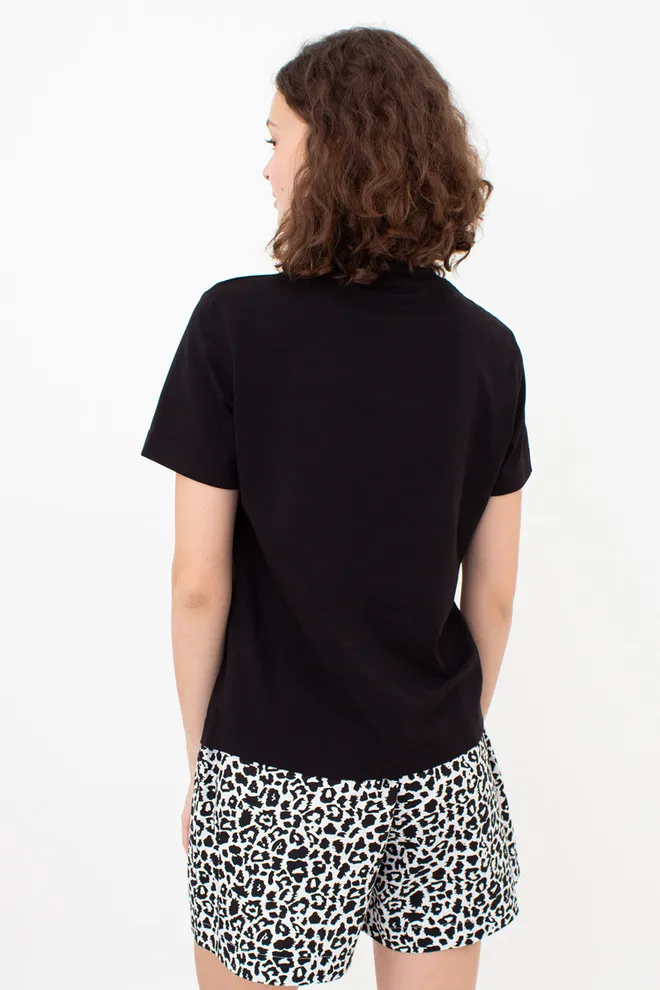 Хлопковая футболка T-SHIRT BASIC NECK FLEX 4815/010 Giulia (black), черный