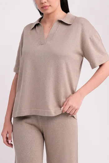 Трикотажное поло FREYJA CTN 7501/230 Giulia (light brown), коричневый