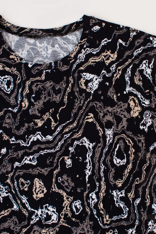 Футболка мужская принтованная COUNTRY PRINT 4601/010 Giulia (abstract print), черный