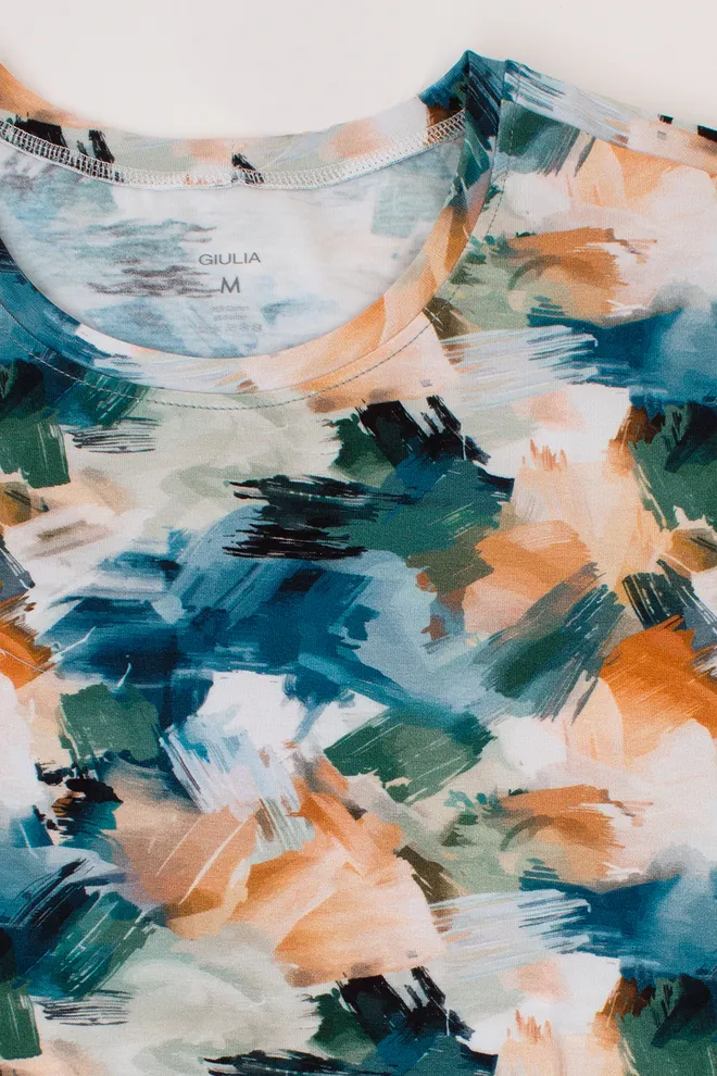 Футболка мужская принтованная COUNTRY PRINT 4601/010 Giulia (watercolor pattern), голубой