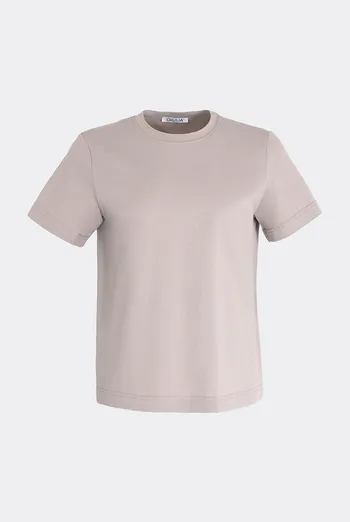 Женская хлопковая футболка T-SHIRT BASIC 4822/010 Giulia (mushroom beige), бежевый Женская хлопковая футболка T-SHIRT BASIC 4822/010 Giulia (mushroom beige), бежевый