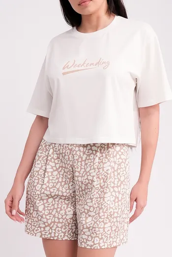 Футболка из хлопка T-SHIRT BASIC PRINT 4818/010 Giulia (milk), белый Футболка из хлопка T-SHIRT BASIC PRINT 4818/010 Giulia (milk), белый