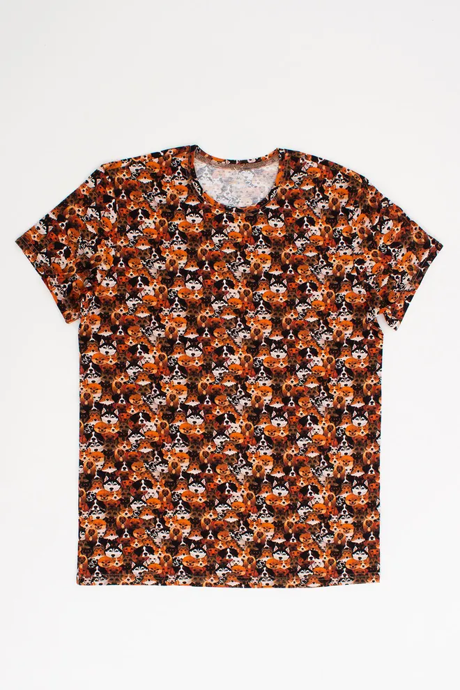 Мужская принтованная футболка FUNKY DOGS 4601/010 Giulia (dog), оранжевый