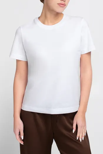 Хлопковая футболка T-SHIRT BASIC NECK FLEX 4815/010 Giulia (white), белый