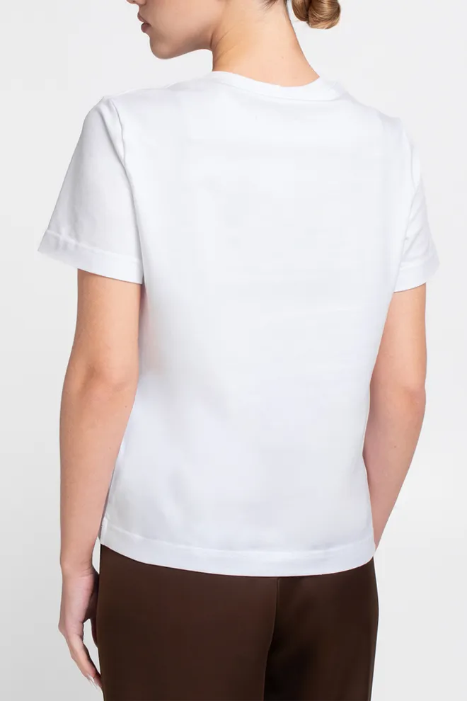 Хлопковая футболка T-SHIRT BASIC NECK FLEX 4815/010 Giulia (white), белый