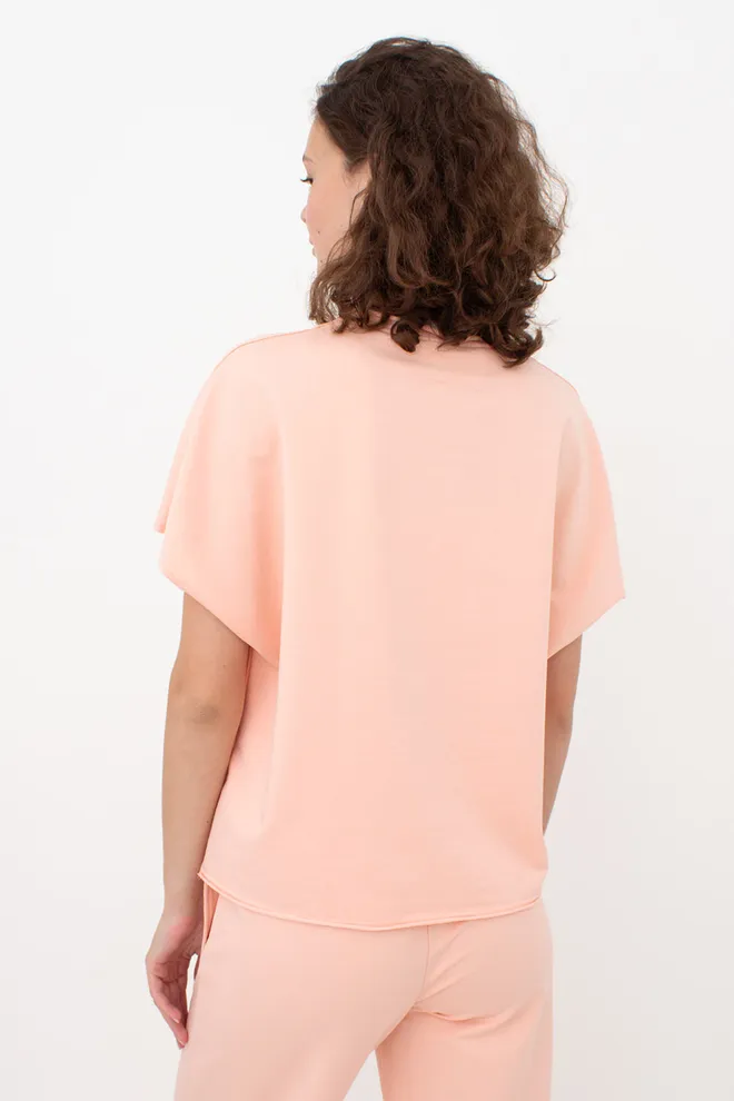 Женская футболка-кимоно из хлопка STREET STYLE 4814/180 Giulia (peach pink), розовый