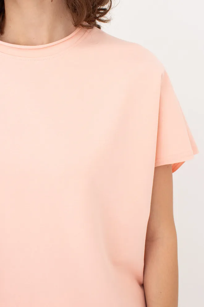 Женская футболка-кимоно из хлопка STREET STYLE 4814/180 Giulia (peach pink), розовый