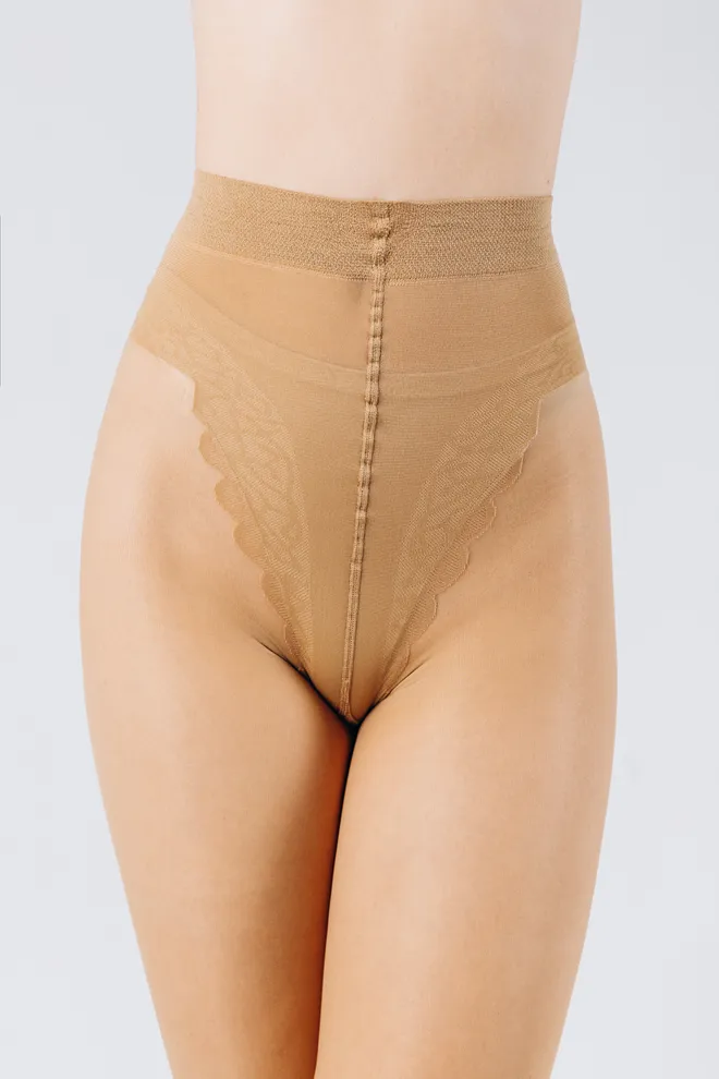 Колготки со швом Chic bikini 20 den Giulia (daino/nero)