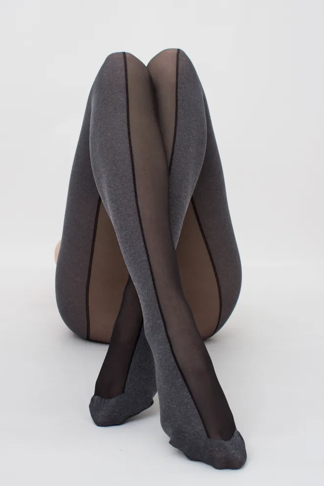 Колготки с геометрическим рисунком Miracle 40 den model 1 Giulia (dark grey melange), серый