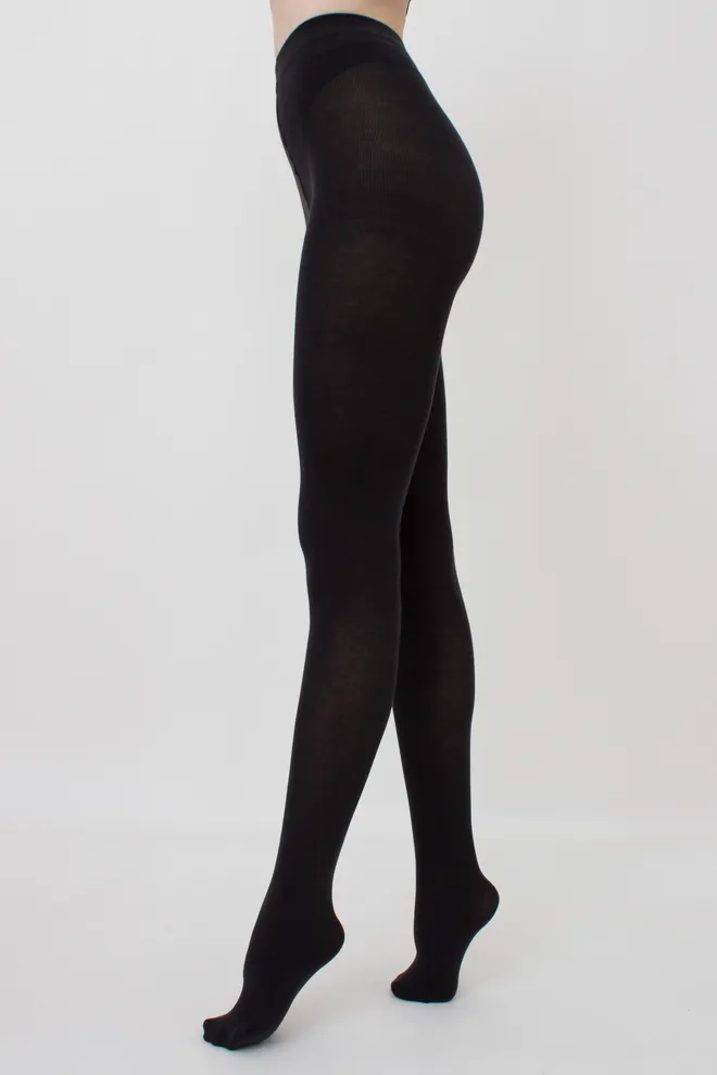 Теплые хлопковые колготки Lucky cotton 200 den Giulia (iron), серый