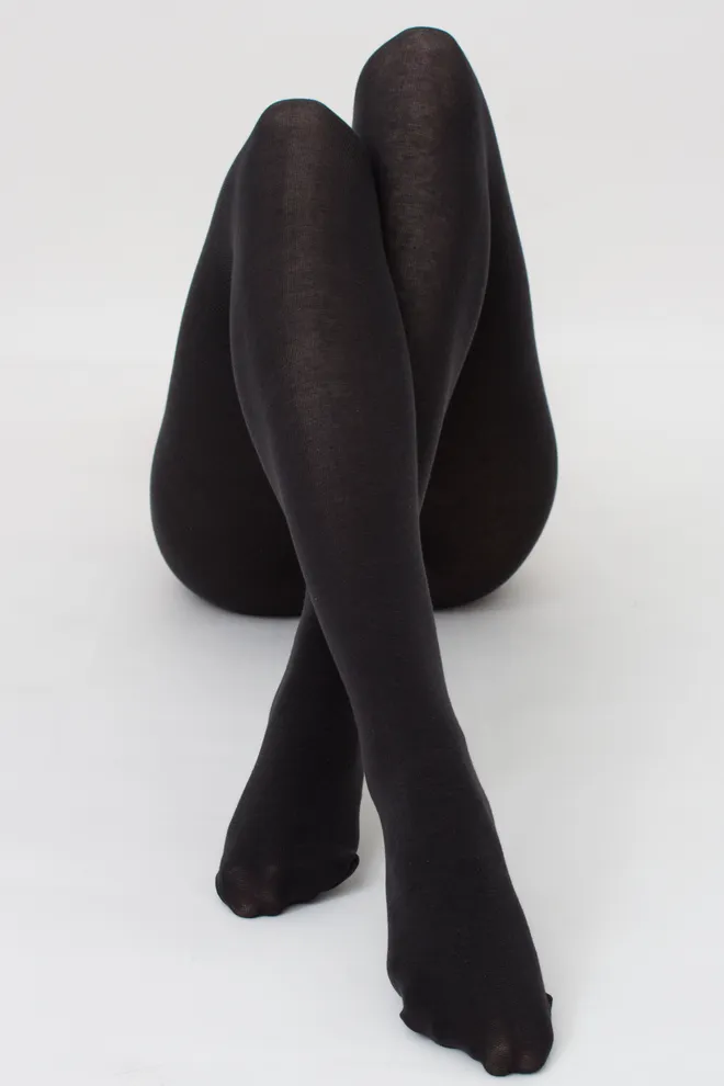 Теплые хлопковые колготки Lucky cotton 200 den Giulia (iron), серый