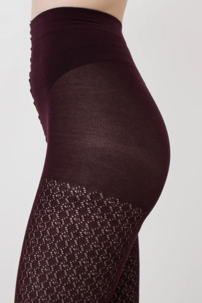 Теплые хлопковые колготки с рисунком Rio 150 den model 9 Giulia (marsala)