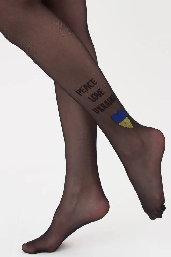 Женские колготки с патриотическим рисунком HEARTS 20 (1) Giulia (nero), черный